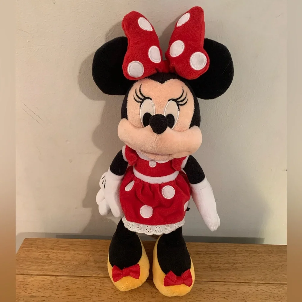 Disney Minnie Mouse plush toys featuring red polka dot dresses 14 inch